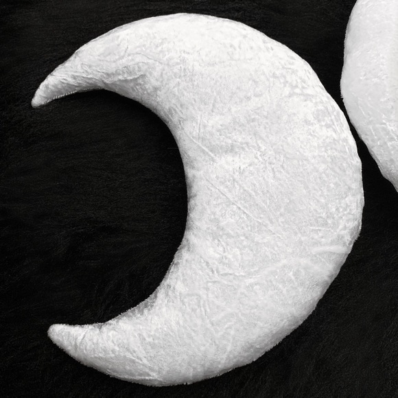 Witchy Triple Moon White Velvet Decorative Pillow Set - Picture 3 of 4